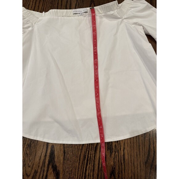 Endless Rose Blouse Womens Medium Tiered Ruffled Sleeve Off the Shoulder‎ White - Picture 8 of 10